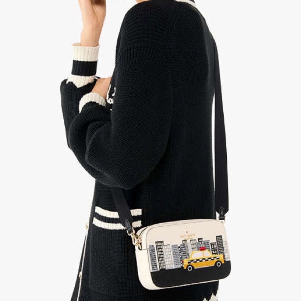 NWT-Kate Spade-SET-NYC/Big Apple Taxi Cab-Mini Camera Bag & L-Zip Wristlet-$428 - Picture 11 of 16